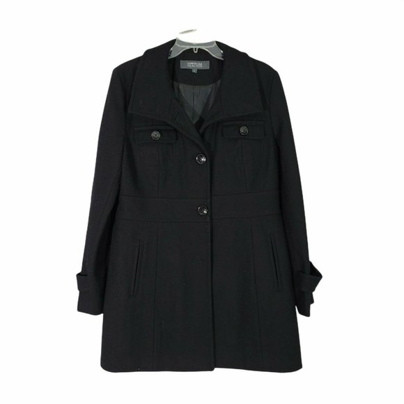 Kenneth Cole Reaction Jackets & Blazers - Kenneth Cole Reaction Black Single Breast Pea Coat
